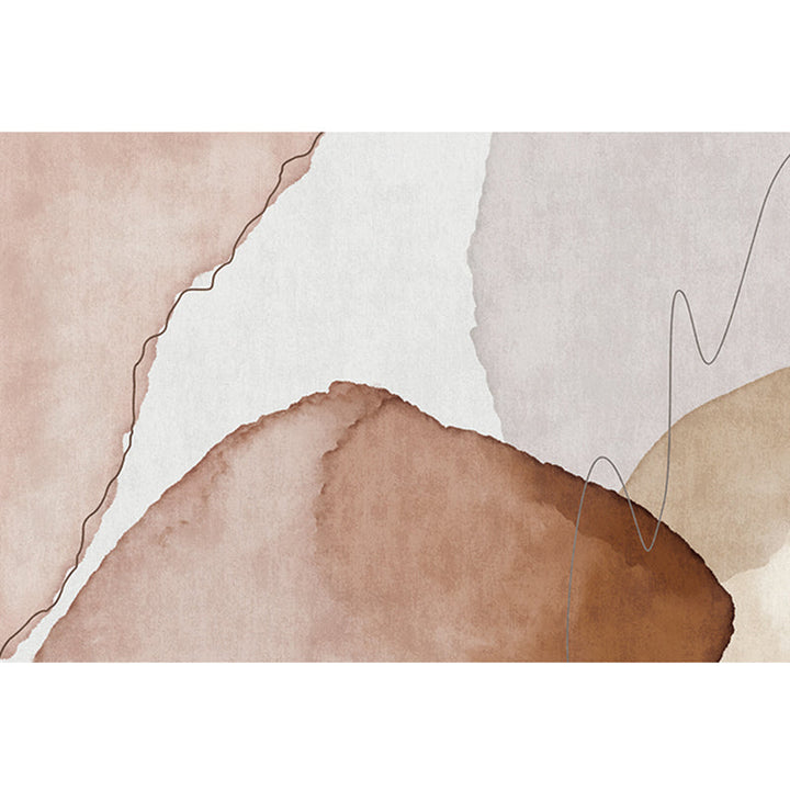 BowLift | Multi-Color Abstract Pattern Rug Synthetic Postmodern Rug Stain Resistant Washable Non-Slip Rug for Girls Bedroom