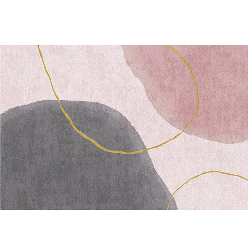 BowLift | Multi-Color Abstract Pattern Rug Synthetic Postmodern Rug Stain Resistant Washable Non-Slip Rug for Girls Bedroom