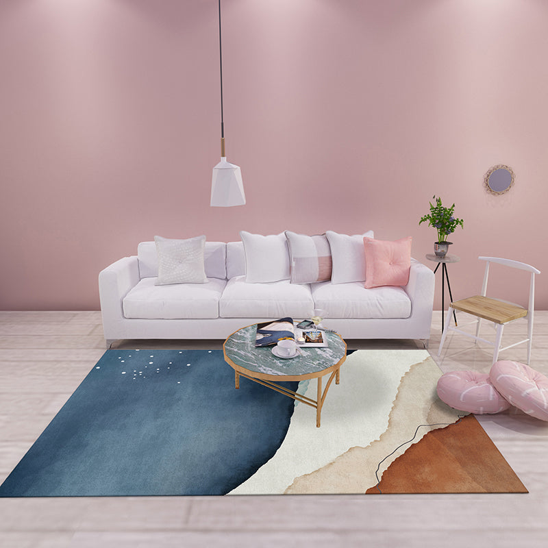 BowLift | Multi-Color Abstract Pattern Rug Synthetic Postmodern Rug Stain Resistant Washable Non-Slip Rug for Girls Bedroom
