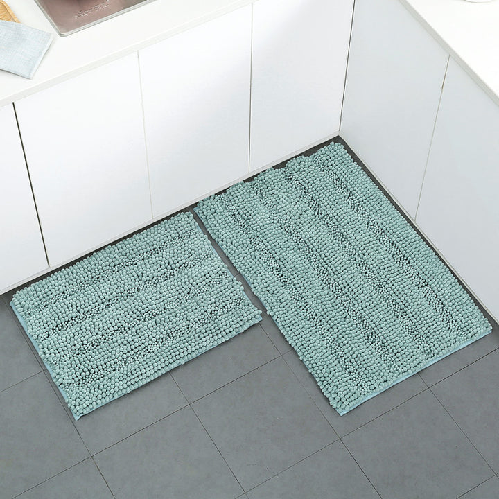 Textured Microfiber Kitchen Mat Set Bowlift