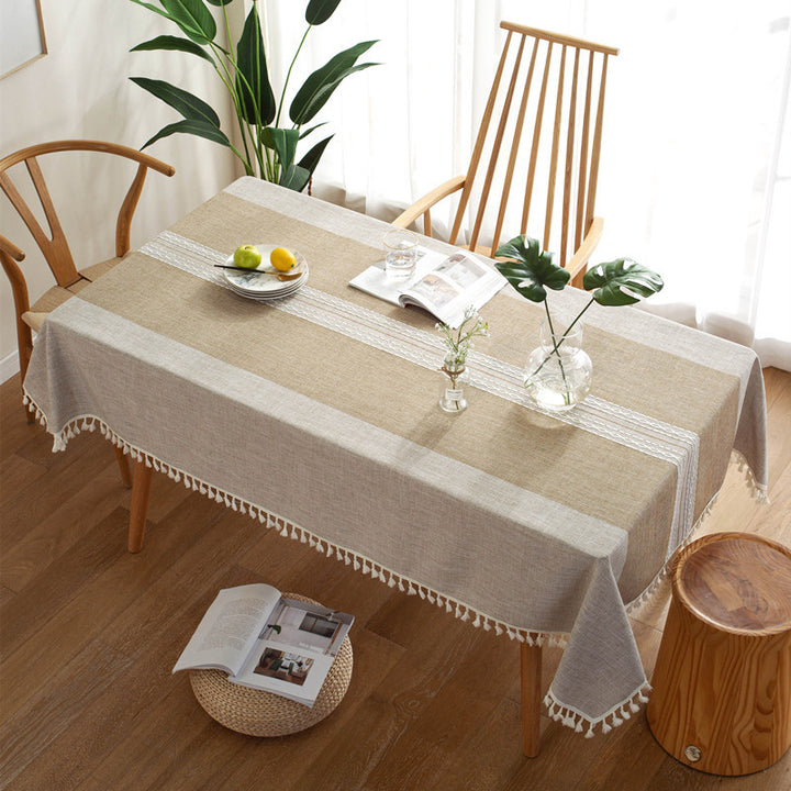 Decorative Tablecloth with Fringe Trim