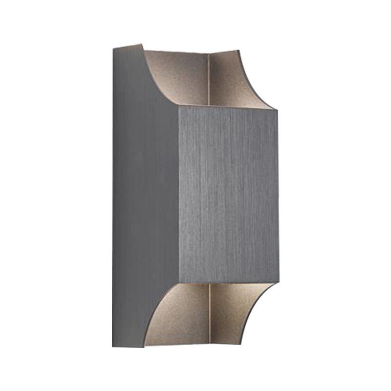 BowLift | 1 Light Bedroom Up and Down LED Wall Lamp with Geometric Metal Shade Black/Grey/White Wall Mount Light