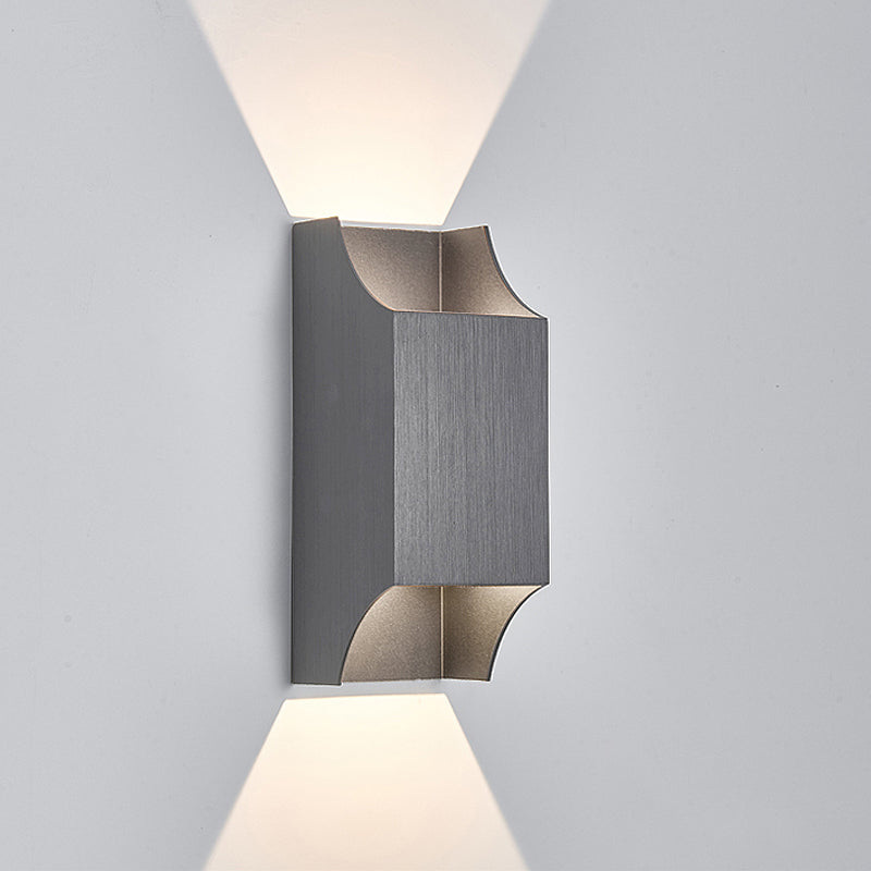 BowLift | 1 Light Bedroom Up and Down LED Wall Lamp with Geometric Metal Shade Black/Grey/White Wall Mount Light