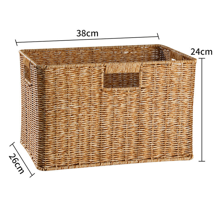 Handcrafted Rectangular Wicker Storage Bin Bowlift