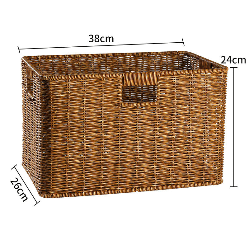 Handcrafted Rectangular Wicker Storage Bin Bowlift