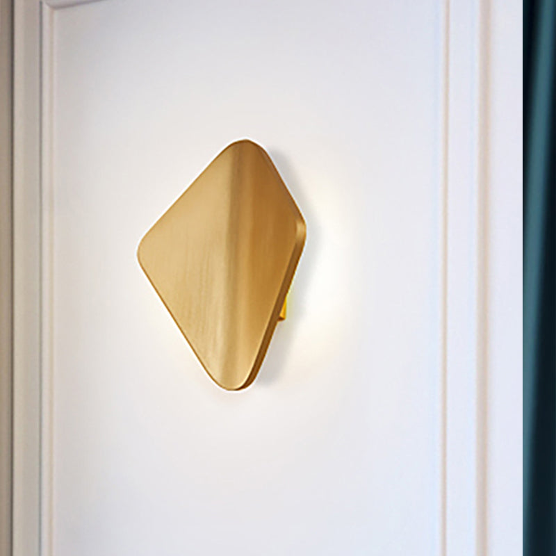 BowLift | Concave Rhombus Metal Wall Light Modern LED Black/Gold/Coffee Wall Light Light for Living Room