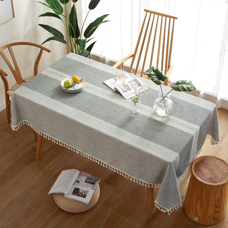 Decorative Tablecloth with Fringe Trim