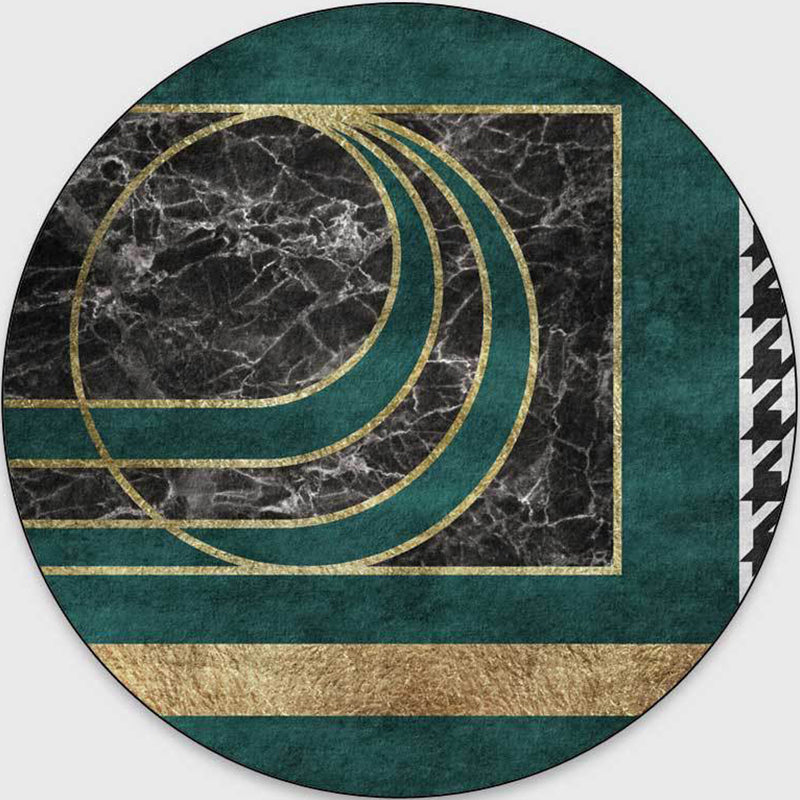 BowLift | Glam Mid-Century Rug Multicolor Marble Look Rug Pet Friendly Stain Resistant Non-Slip Back Rug for Living Room