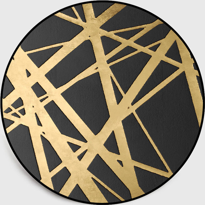BowLift | Gold Criss-Cross Patterned Rug Synthetic Glam Rug Pet-Friendly Non-Slip Back Machine Washable Rug for Home Decor