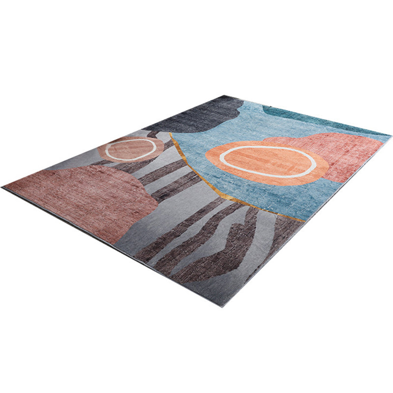 BowLift | Trendy Geometric Patchwork Rug Multicolor Postmodern Rug Polyester Non-Slip Machine Washable Pet Friendly Rug for Home