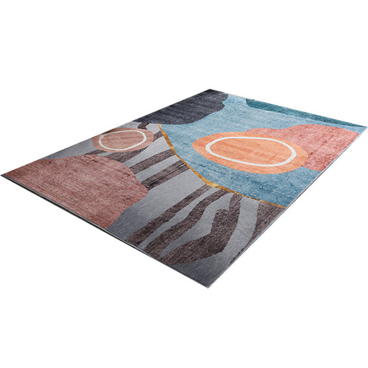 BowLift | Trendy Geometric Patchwork Rug Multicolor Postmodern Rug Polyester Non-Slip Machine Washable Pet Friendly Rug for Home