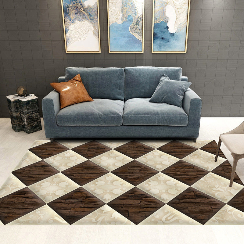 BowLift | Trendy Geometric Patchwork Rug Multicolor Postmodern Rug Polyester Non-Slip Machine Washable Pet Friendly Rug for Home