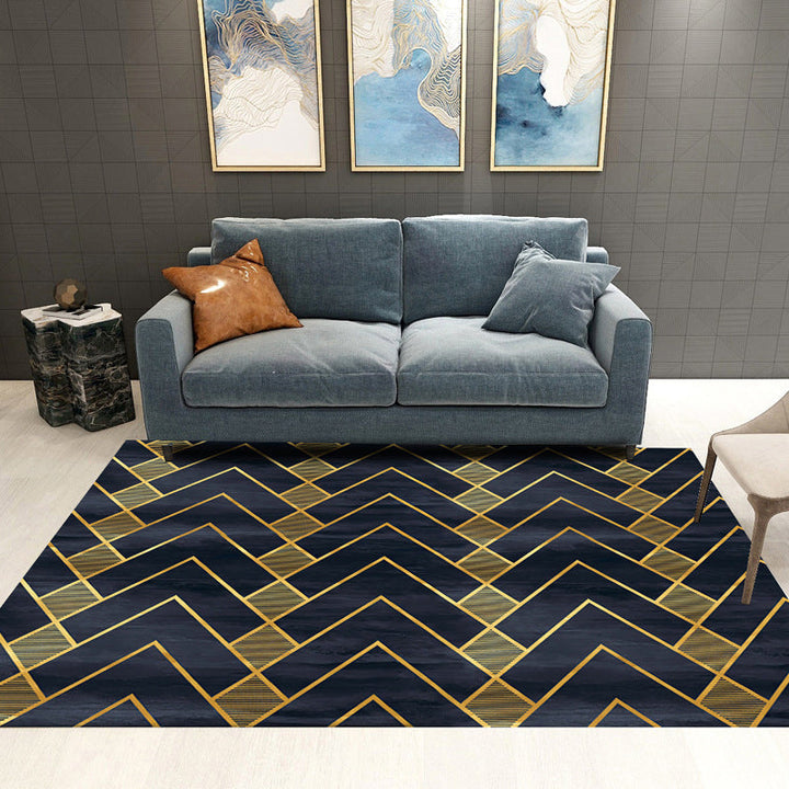 BowLift | Trendy Geometric Patchwork Rug Multicolor Postmodern Rug Polyester Non-Slip Machine Washable Pet Friendly Rug for Home