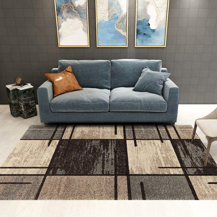 BowLift | Trendy Geometric Patchwork Rug Multicolor Postmodern Rug Polyester Non-Slip Machine Washable Pet Friendly Rug for Home