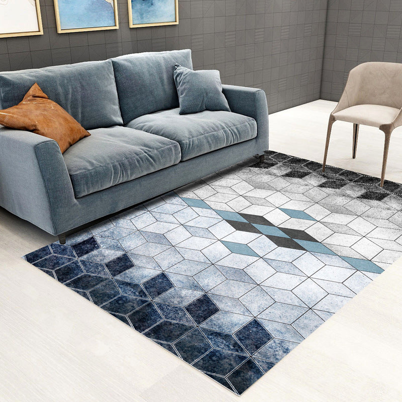 BowLift | Trendy Geometric Patchwork Rug Multicolor Postmodern Rug Polyester Non-Slip Machine Washable Pet Friendly Rug for Home
