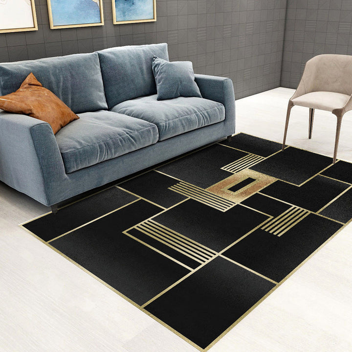 BowLift | Trendy Geometric Patchwork Rug Multicolor Postmodern Rug Polyester Non-Slip Machine Washable Pet Friendly Rug for Home
