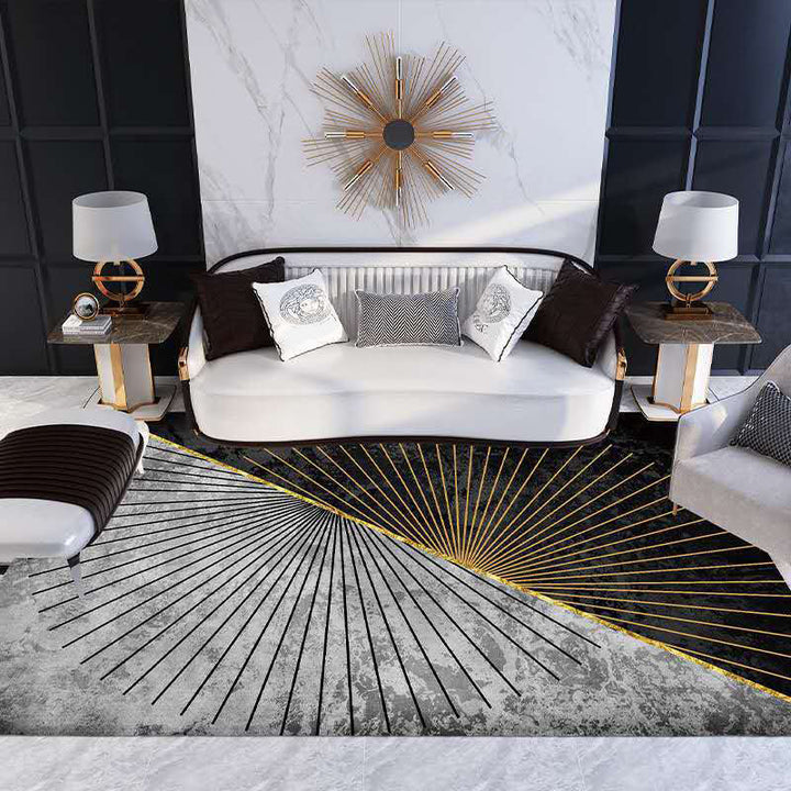 BowLift | Multicolor Living Room Carpet Mid-Century Geometric Carpet Polyester Washable Non-Slip Pet-Friendly Carpet