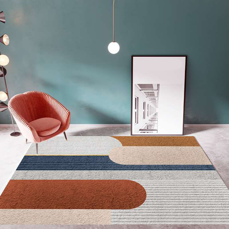 BowLift | Multicolor Living Room Carpet Mid-Century Geometric Carpet Polyester Washable Non-Slip Pet-Friendly Carpet
