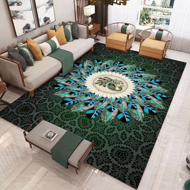 BowLift | Enchanting Postmodern Rug Multicolor Botanical Geometric Rug Washable Pet-Friendly Non-Slip Rug for Home Decoration