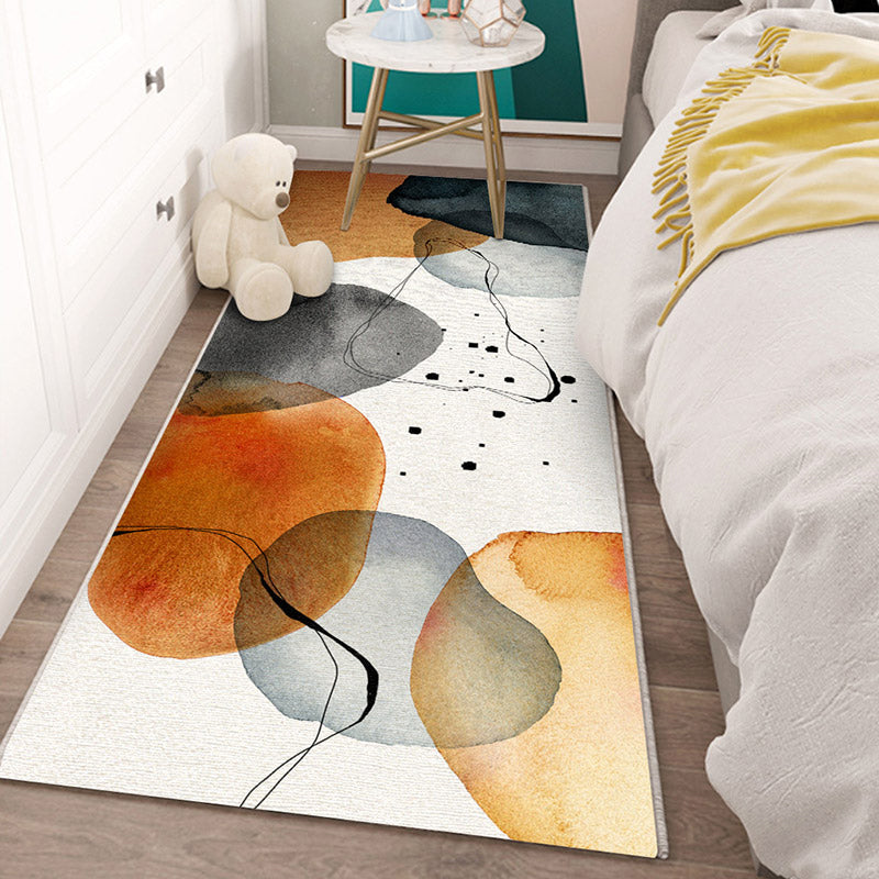 BowLift | Nordic Botanic Color Block Carpet Multicolor Polypropylene Carpet Machine Washable Non-slip Stain Resistant Area Rug for Bedroom