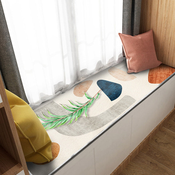 BowLift | Nordic Botanic Color Block Carpet Multicolor Polypropylene Carpet Machine Washable Non-slip Stain Resistant Area Rug for Bedroom