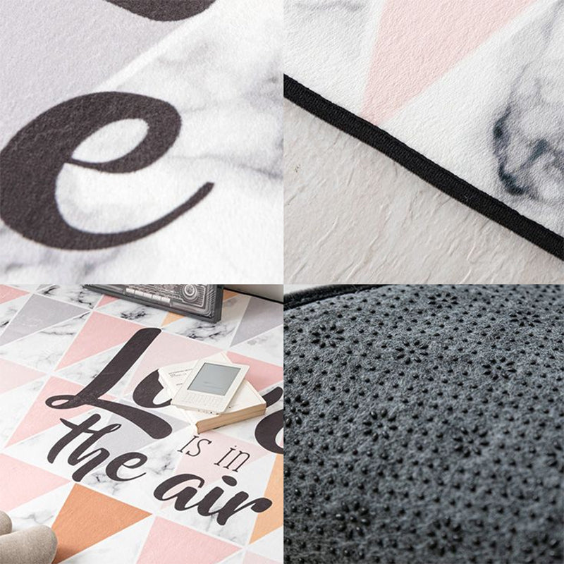 BowLift | Multicolor Geometric Carpet Polyester Cartoon Rug Pet Friendly Non-Slip Stain Resistant Rug for Children's Room