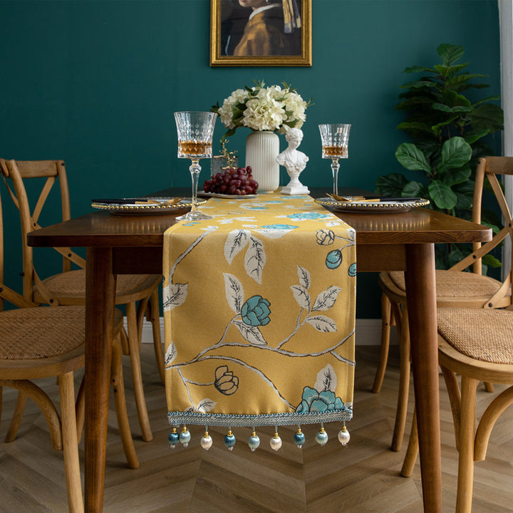 Floral Leaf Pattern Table Runner