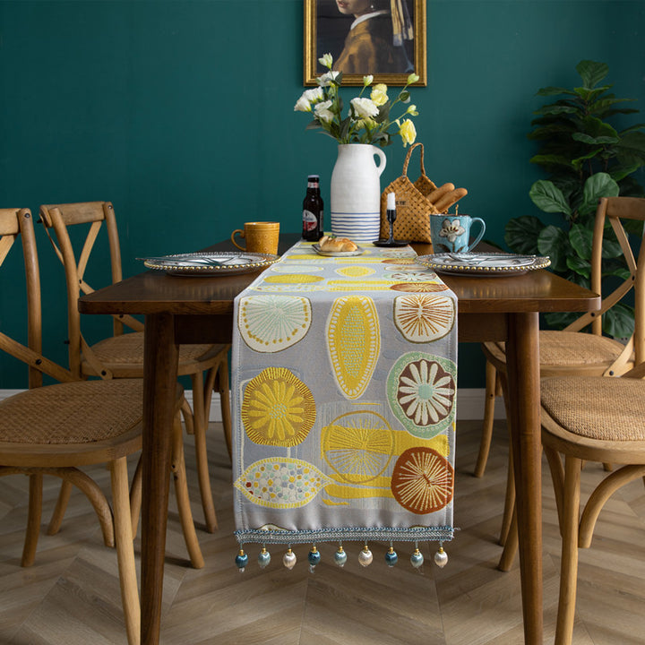 Floral Leaf Pattern Table Runner