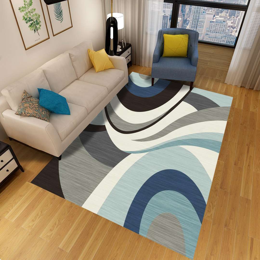 BowLift | Minimalist 3D Geometric Rug Multi-Color Polypropylene Area Rug Pet-Friendly Non-Slip Machine Washable Rug for Large Room
