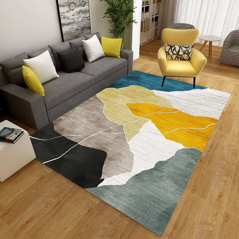 BowLift | Minimalist 3D Geometric Rug Multi-Color Polypropylene Area Rug Pet-Friendly Non-Slip Machine Washable Rug for Large Room