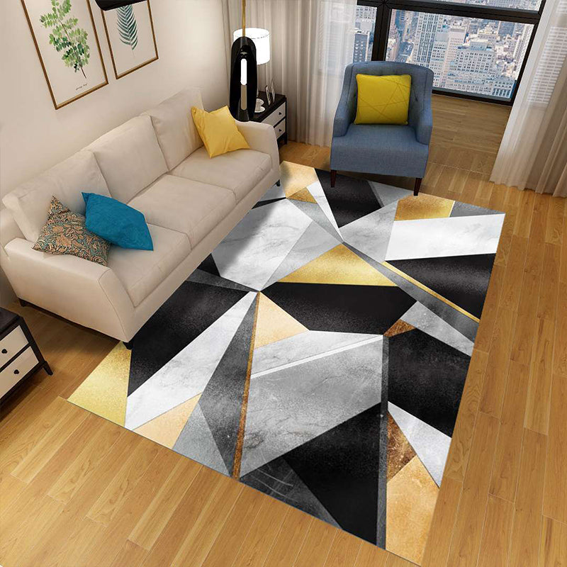 BowLift | Minimalist 3D Geometric Rug Multi-Color Polypropylene Area Rug Pet-Friendly Non-Slip Machine Washable Rug for Large Room
