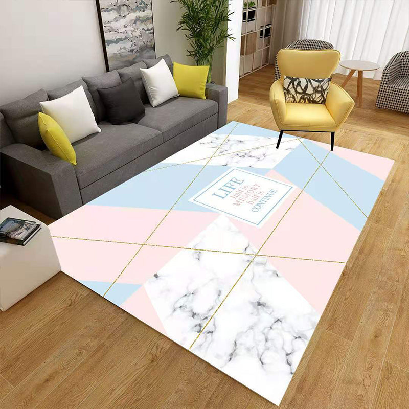 BowLift | Minimalist 3D Geometric Rug Multi-Color Polypropylene Area Rug Pet-Friendly Non-Slip Machine Washable Rug for Large Room