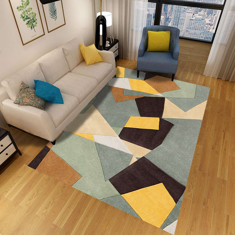 BowLift | Minimalist 3D Geometric Rug Multi-Color Polypropylene Area Rug Pet-Friendly Non-Slip Machine Washable Rug for Large Room