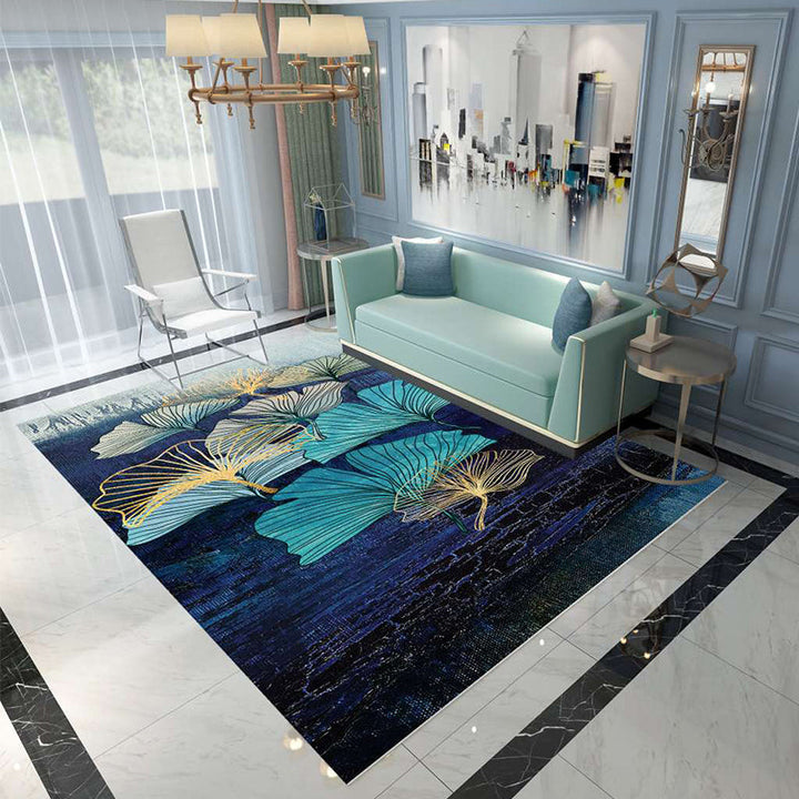 BowLift | Nordic Abstract Botanical Carpet Multicolor Synthetic Carpet Non-slip Machine washable Pet friendly Area rug for Living room