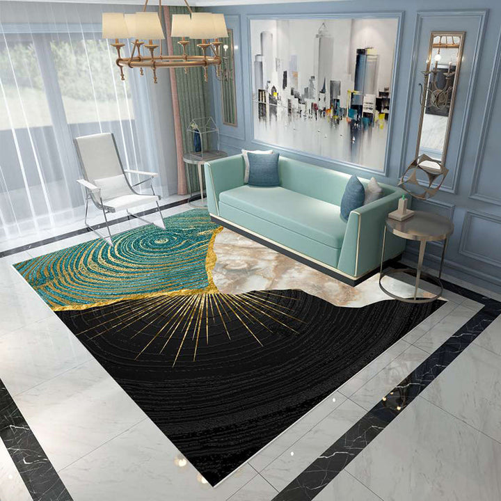 BowLift | Nordic Abstract Botanical Carpet Multicolor Synthetic Carpet Non-slip Machine washable Pet friendly Area rug for Living room