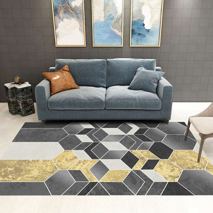 BowLift | Nordic Abstract Botanical Carpet Multicolor Synthetic Carpet Non-slip Machine washable Pet friendly Area rug for Living room