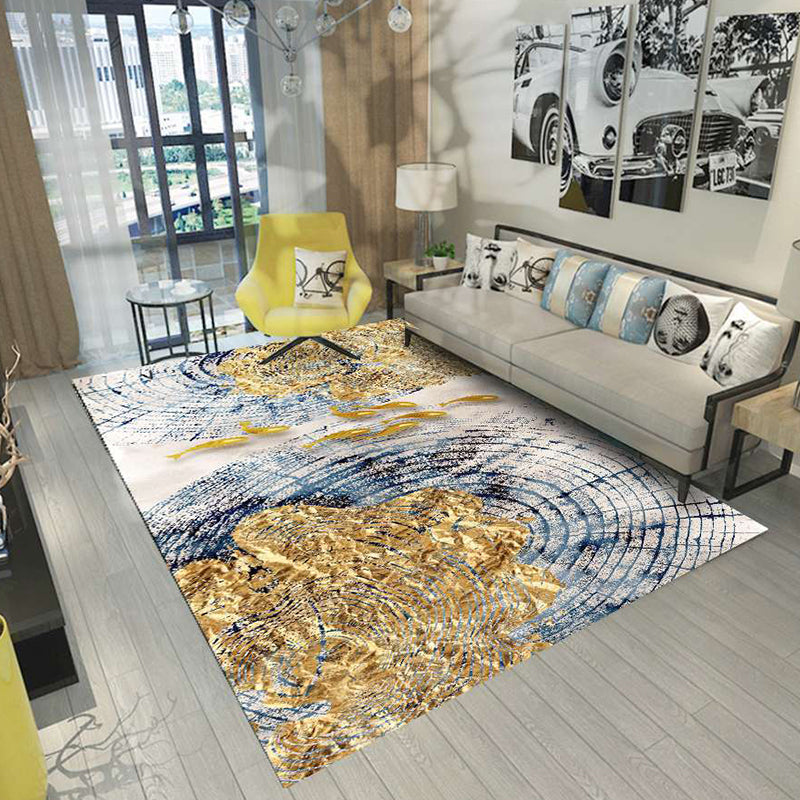 BowLift | Nordic Abstract Botanical Carpet Multicolor Synthetic Carpet Non-slip Machine washable Pet friendly Area rug for Living room