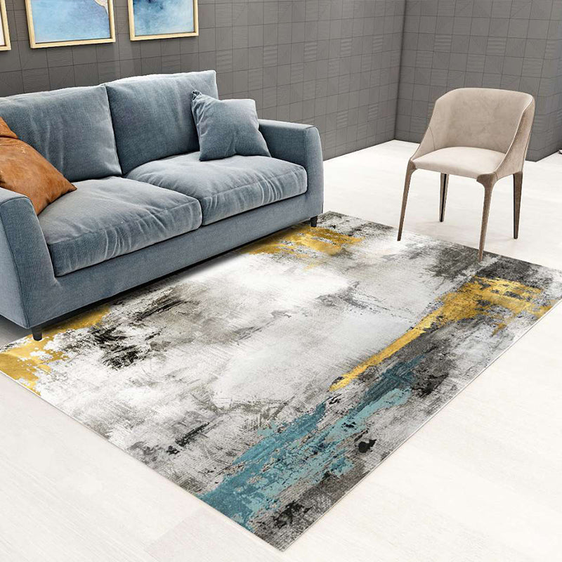 BowLift | Nordic Abstract Botanical Carpet Multicolor Synthetic Carpet Non-slip Machine washable Pet friendly Area rug for Living room