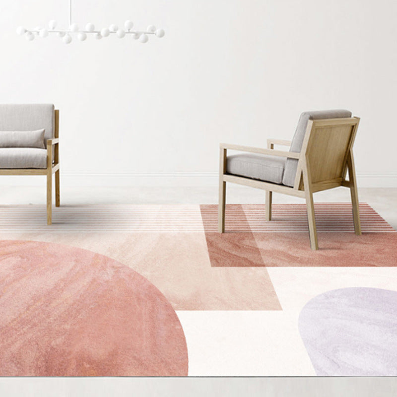 BowLift | Decorative Multicolor Pattern Rug Polyester Nordic Style Rug Non-Slip Stain-Resistant Washable Rug for Room