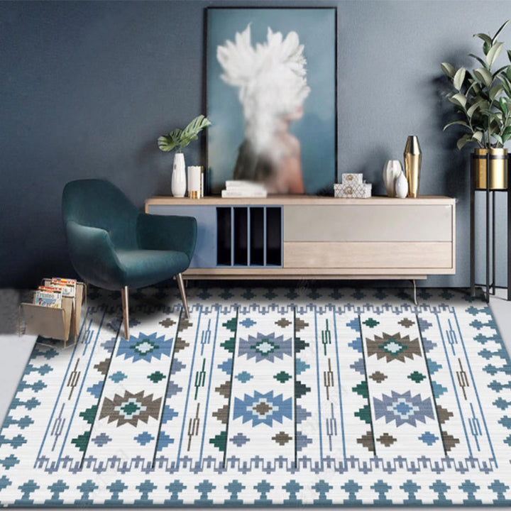 BowLift | Beautiful Floral Pattern Carpet Multicolor Moroccan Style Carpet Polyester Non-Slip Washable Stain Resistant Carpet for Room