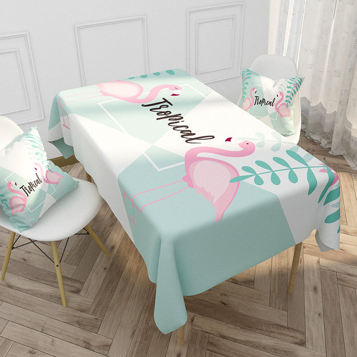 Floral Printed Tablecloth and Cushion Cover Set