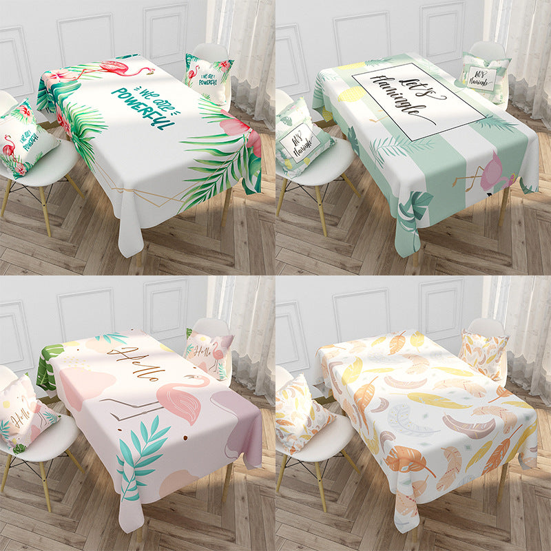 Floral Printed Tablecloth and Cushion Cover Set