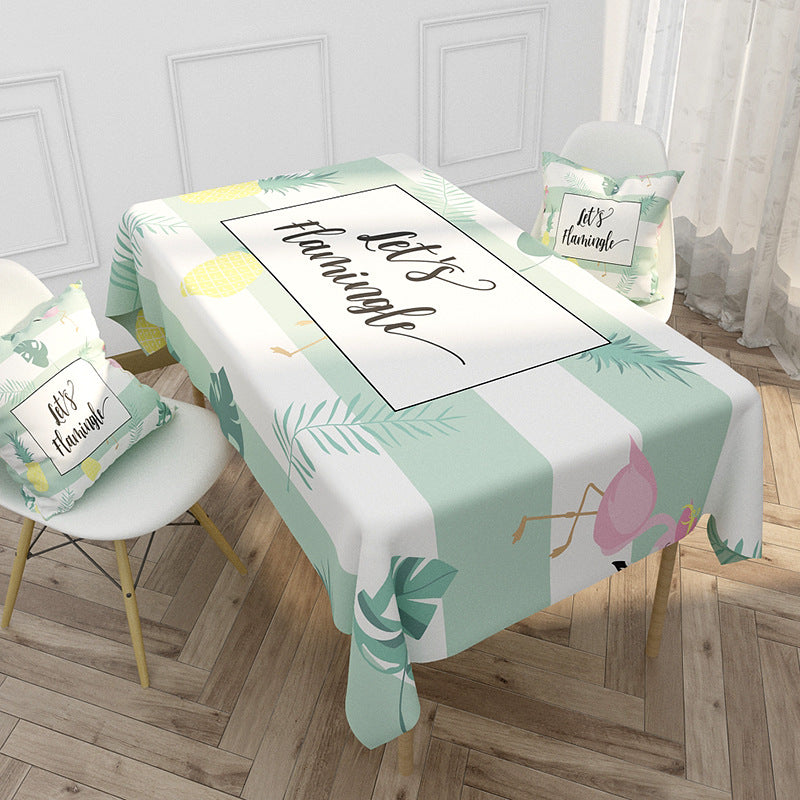 Floral Printed Tablecloth and Cushion Cover Set