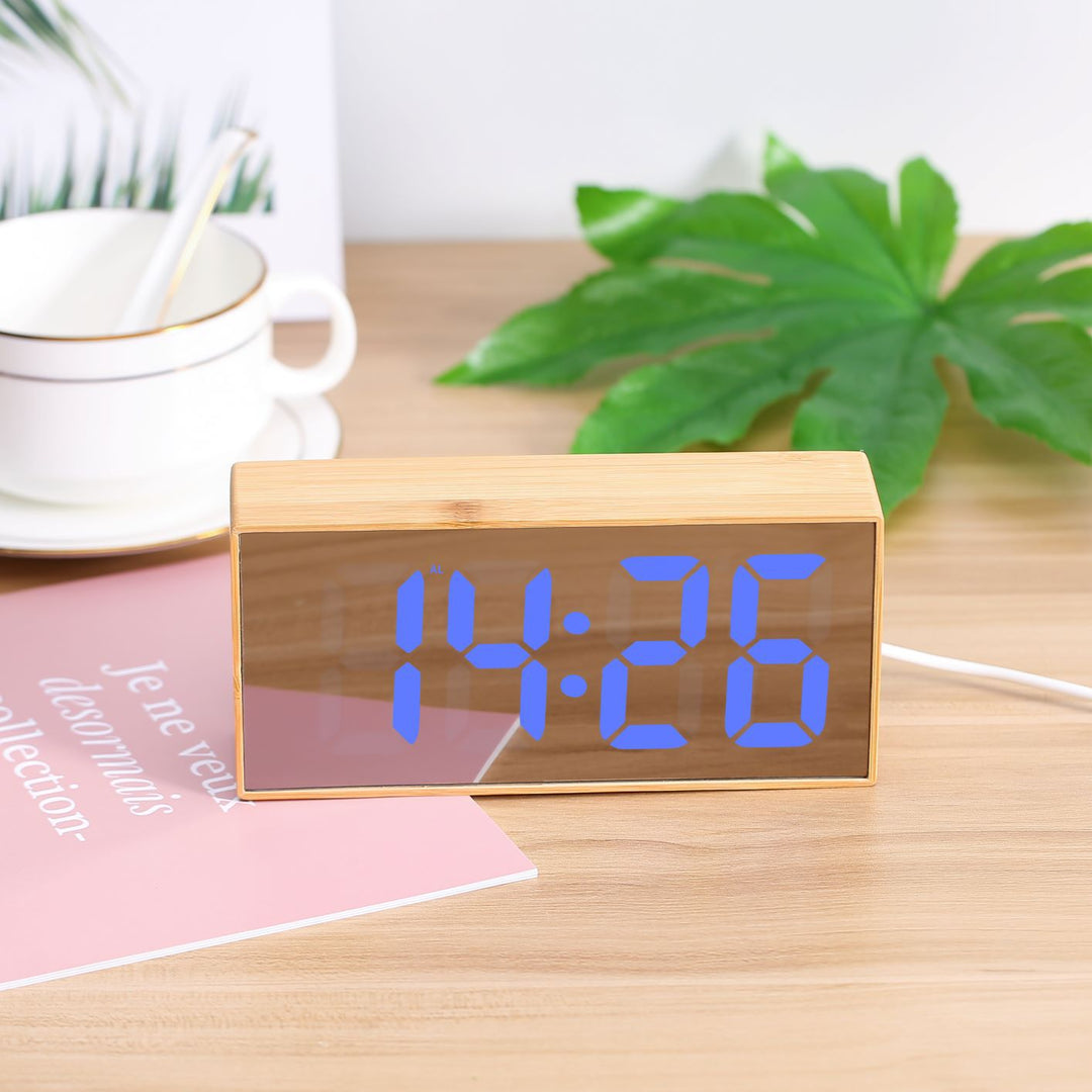 Digital Wooden Alarm Clock Bowlift