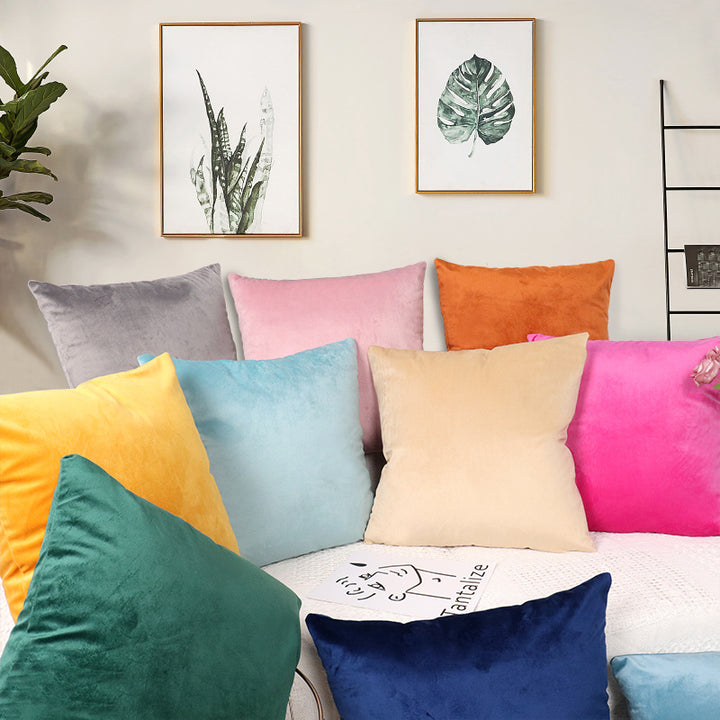 Luxury Velvet Square Throw Pillow with Hidden Zipper