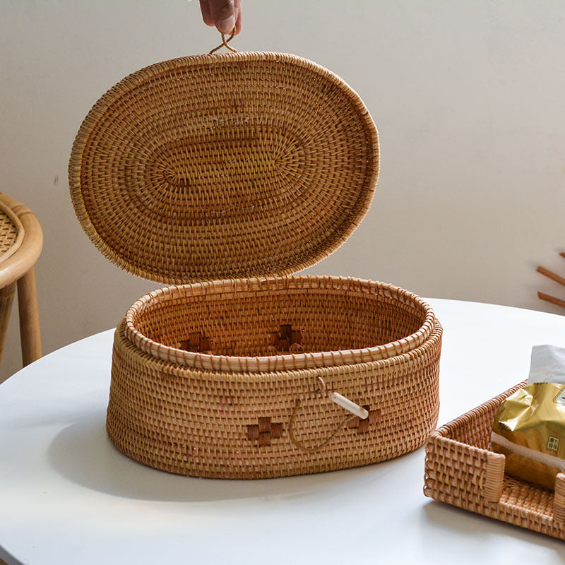 Handcrafted storage basket with double handles Bowlift
