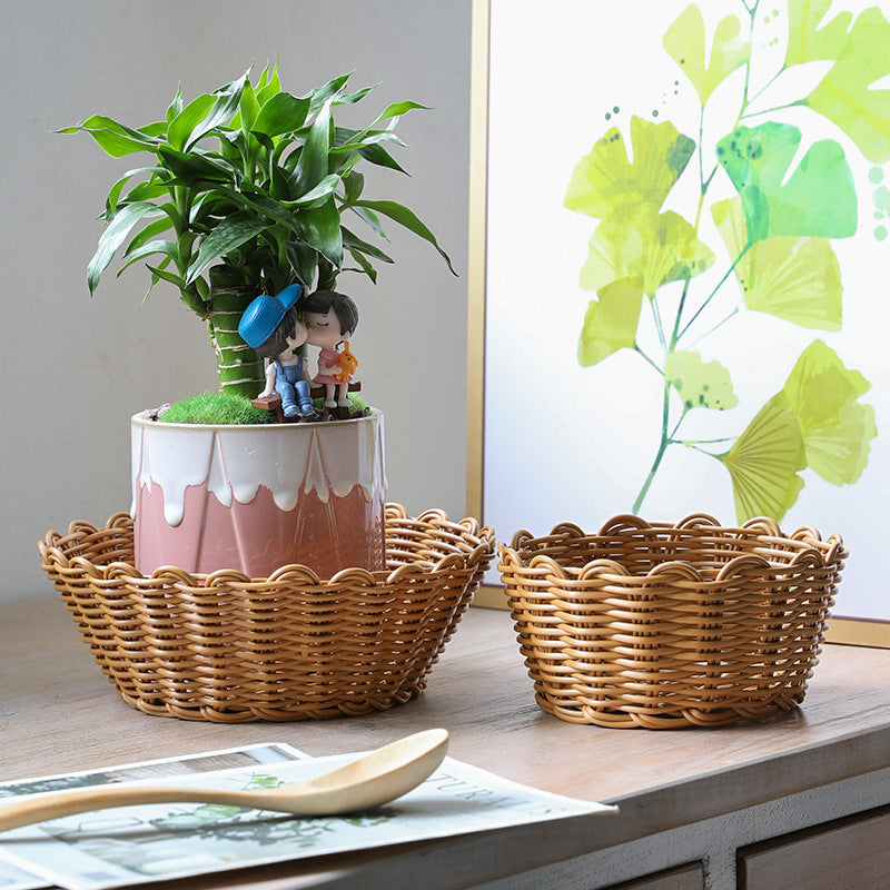 Unisex round braided storage basket Bowlift