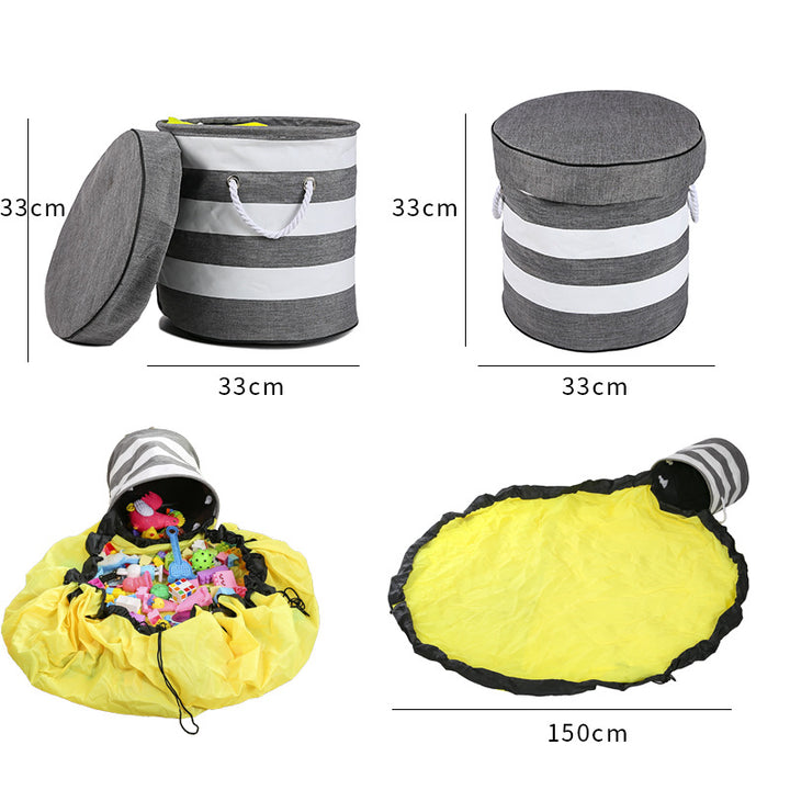 Toy storage basket with multifunctional wrap Bowlift