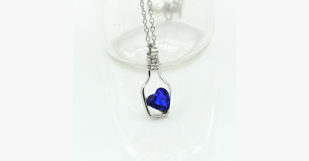 BowLift | Love Bottle Gemstone Pendant Necklace - For whenever you need a sip of love