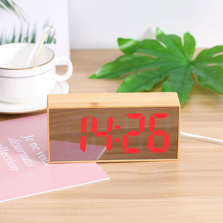 Digital Wooden Alarm Clock Bowlift